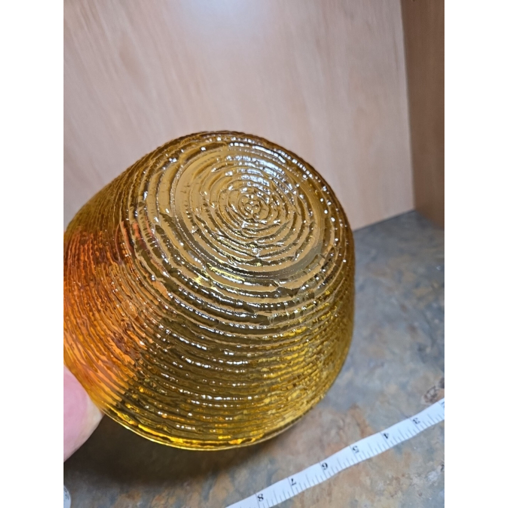 Vintage Anchor Hocking Soreno Honey Ambe Glass Serving Bowl Mid-Century - Picture 7 of 7
